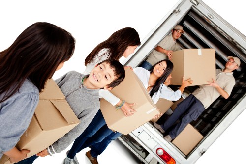 Removal van and moving boxes for a Haringey home move