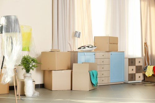House removal team preparing a move in Haringey