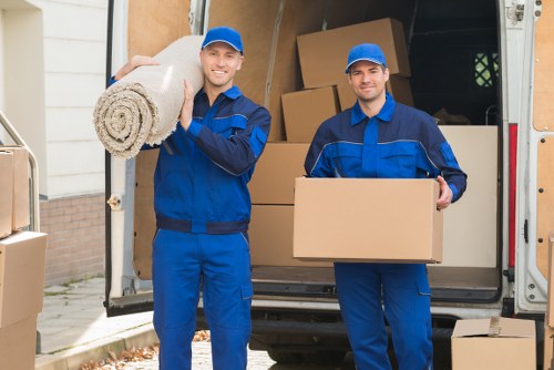 A moving van parked outside a residential property in Haringey