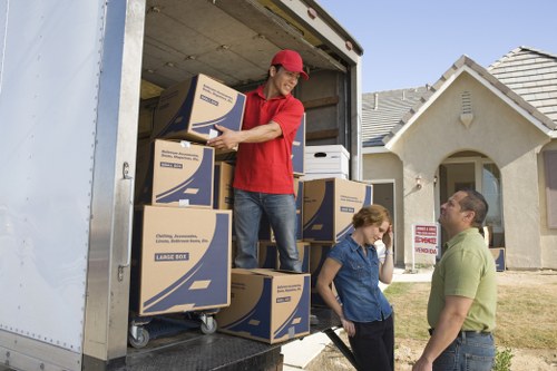 Packed boxes and household items ready for transport