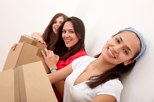 Local packing team organising boxes during a Haringey relocation