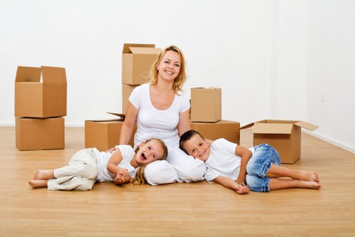 Moving preparation with packing materials for a Haringey household