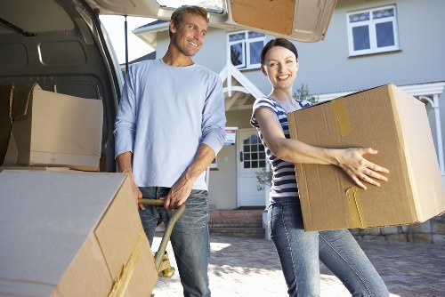 Packed boxes and furniture ready for a home move in Haringey